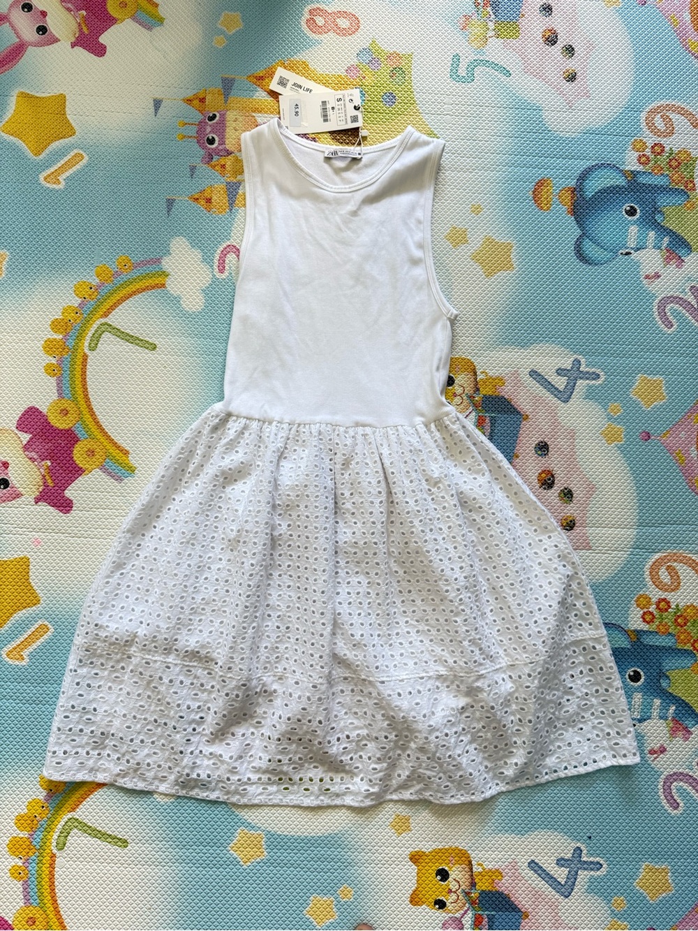 White Eyelet Tank Dress - Lightweight Summer Dress